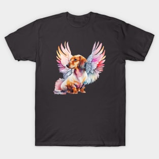 Watercolor Dachshund Angel 3 T-Shirt